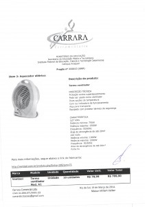 Proposta anexada à Ata Carrara com ficha técnica e imagem - Item 2